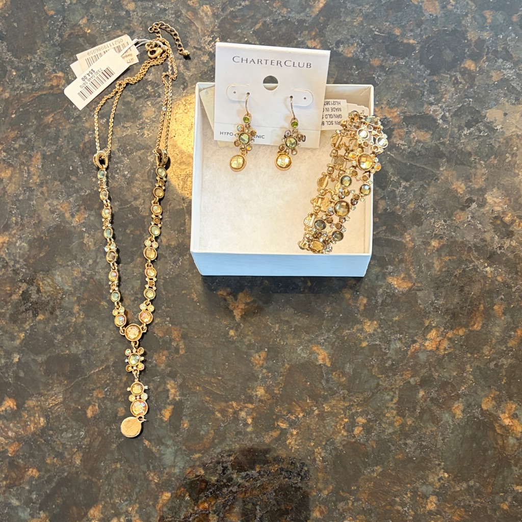 Nwt Charter Club Gold-Tone Necklace And Earring Set